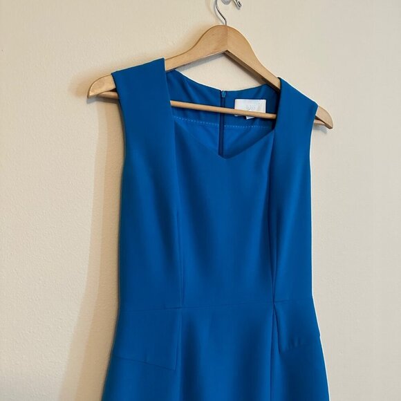 BOSS by Hugo Boss Delura Stretch Wool Blend Sheath Dress Turquoise Blue Size 4 - Picture 2 of 11